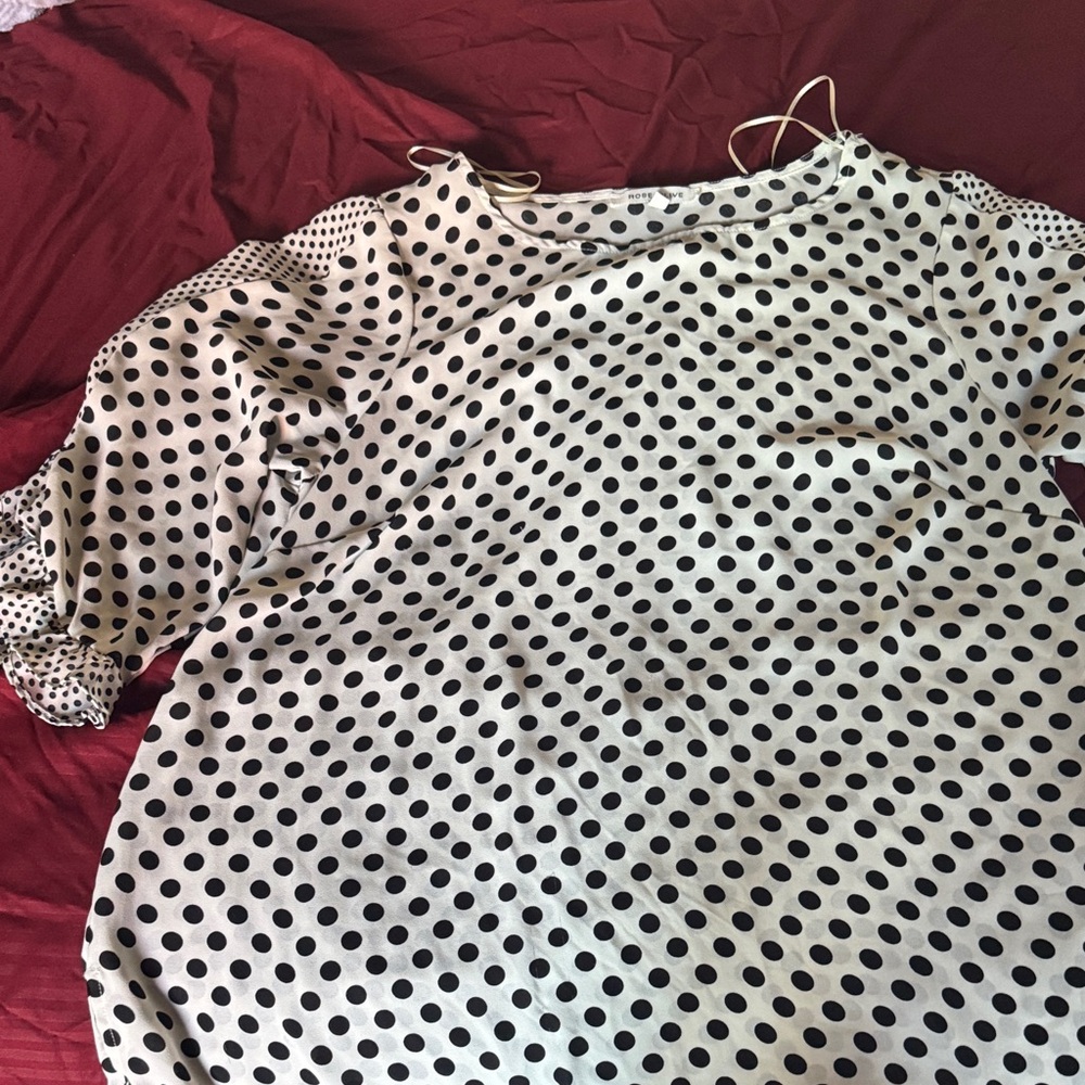 Rose & Olive Black and White Polka Dot Blouse